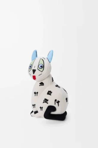 Peluche de gato en terciopelo de algodón Blanco suave