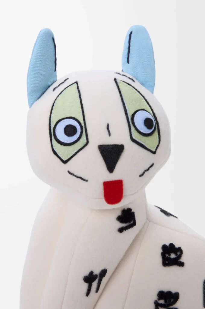 Peluche de gato en terciopelo de algodón Blanco suave Peluche de gato en terciopelo de algodón Blanco suave
