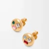 Pendientes Anagram Pebble en plata de ley y cristales Oro/Rojo Pendientes Anagram Pebble en plata de ley y cristales Oro/Rojo