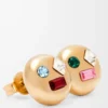 Pendientes Anagram Pebble en plata de ley y cristales Oro/Rojo Pendientes Anagram Pebble en plata de ley y cristales Oro/Rojo