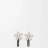 Pendientes Flor en plata de ley y cristales Plata/Transparente Pendientes Flor en plata de ley y cristales Plata/Transparente
