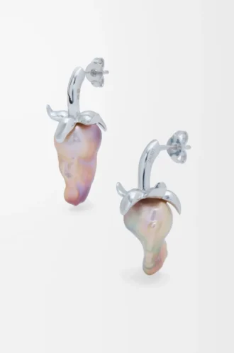 Pendientes Strawberry en plata de ley y perla Plata/Rojo Pendientes Strawberry en plata de ley y perla Plata/Rojo