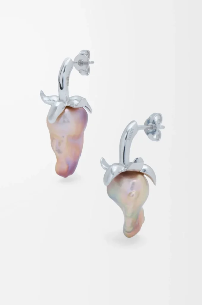 Pendientes Strawberry en plata de ley y perla Plata/Rojo Pendientes Strawberry en plata de ley y perla Plata/Rojo
