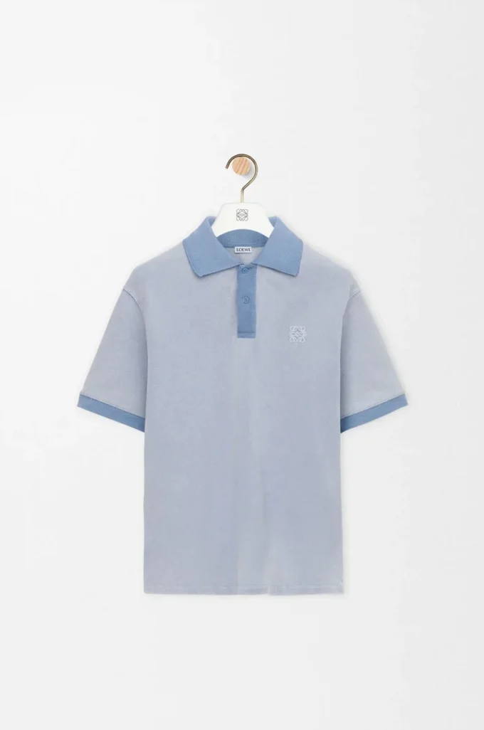 Polo de algodón azul claro