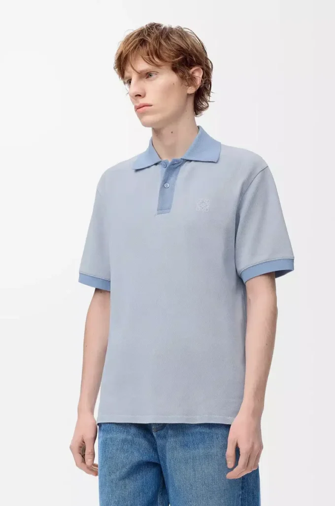 Polo de algodón azul claro