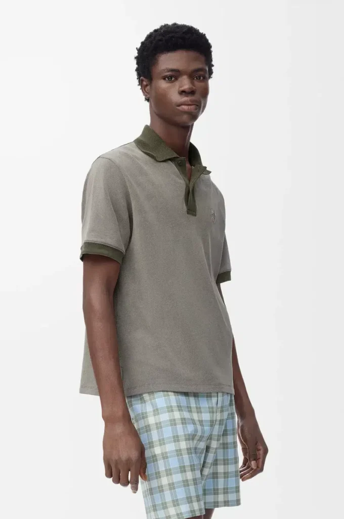 Polo de algodón verde caqui