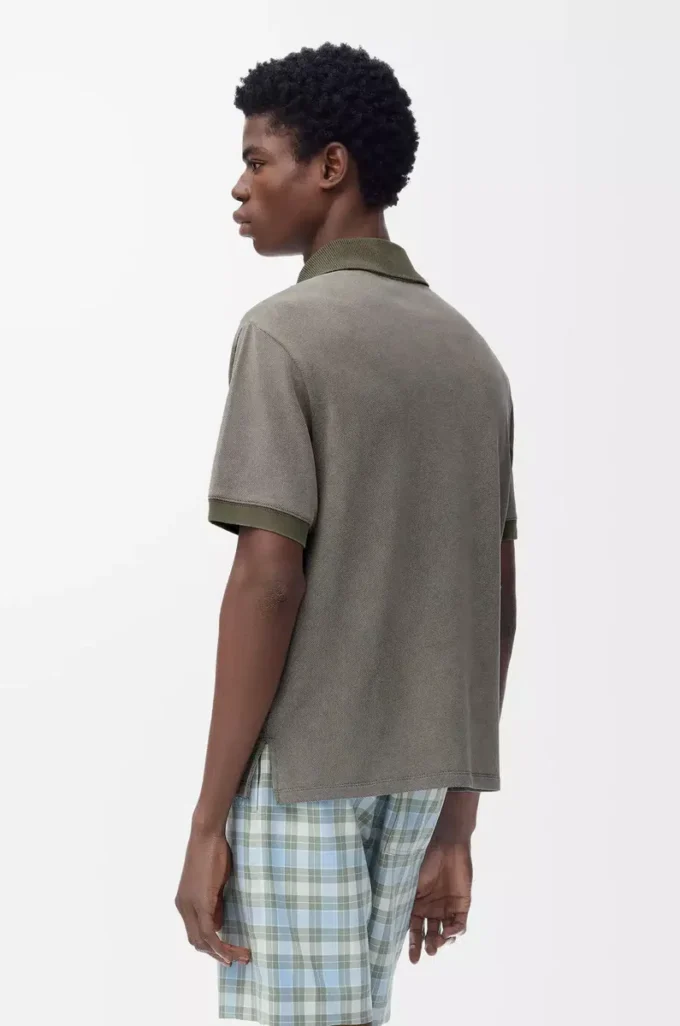 Polo de algodón verde caqui