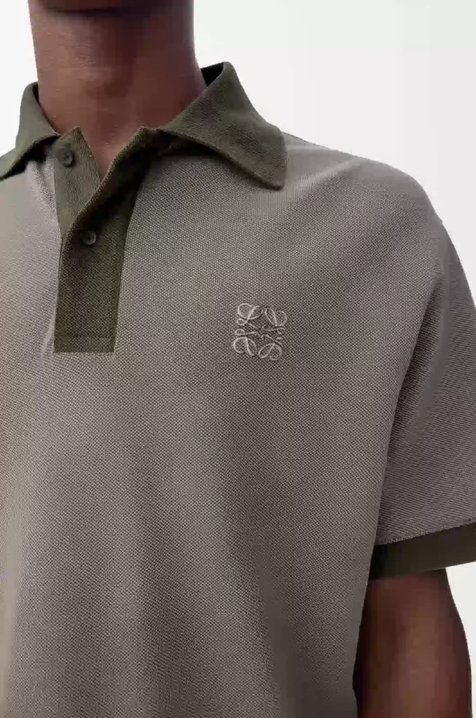 Polo de algodón verde caqui