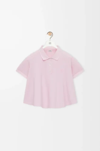 Polo trapecio de algodón rosa claro