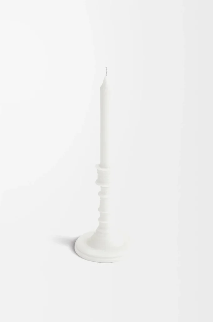 Portavelas de cera de orégano blanco Portavelas de cera de orégano blanco