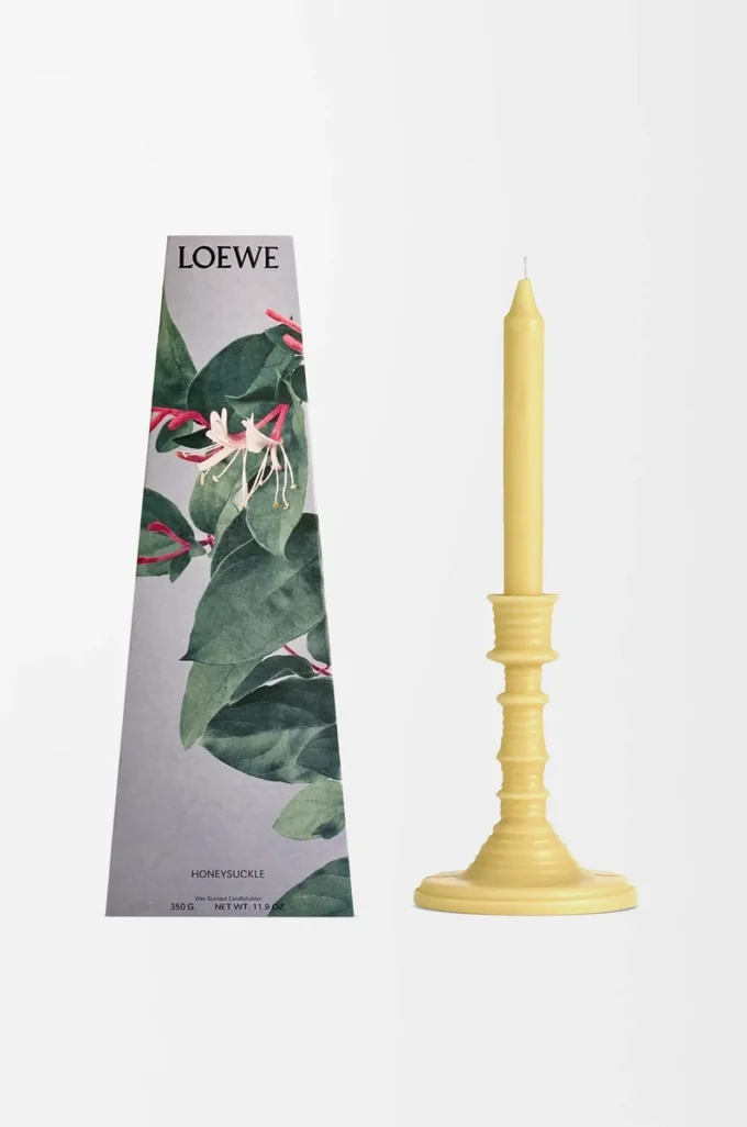Portavelas de cera perfumado con esencia de madreselva Amarillo Portavelas de cera perfumado con esencia de madreselva Amarillo