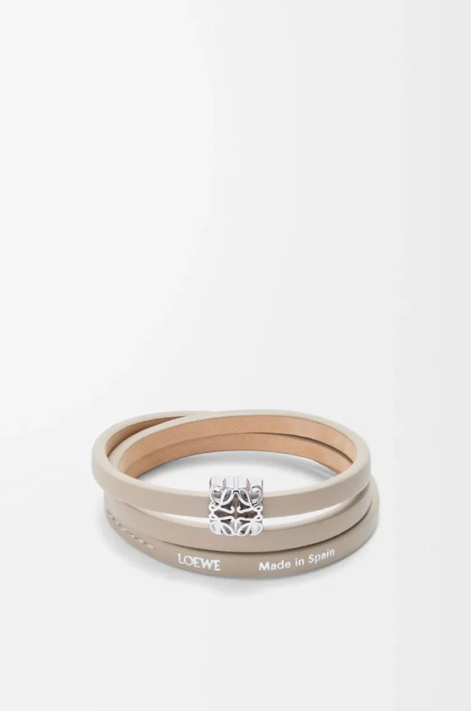 Pulsera Anagram Bombé con giro en piel de becerro Corda Pulsera Anagram Bombé con giro en piel de becerro Corda