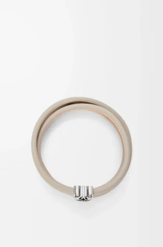 Pulsera Anagram Bombé con giro en piel de becerro Corda