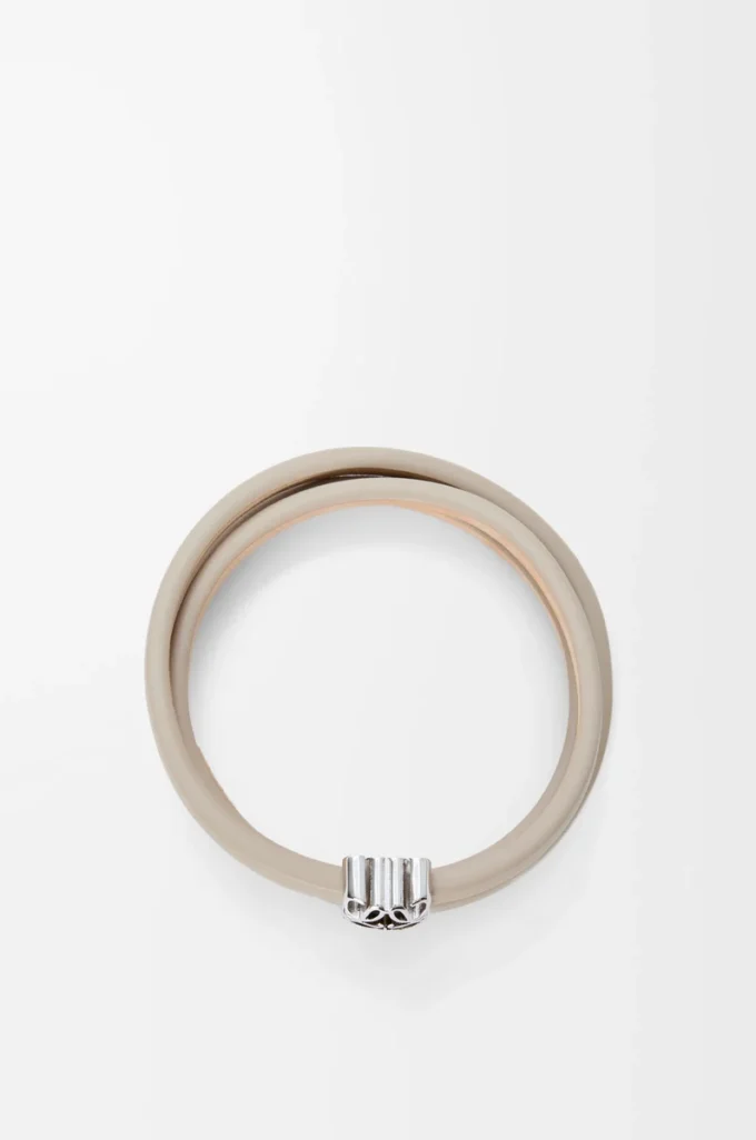 Pulsera Anagram Bombé con giro en piel de becerro Corda Pulsera Anagram Bombé con giro en piel de becerro Corda