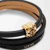 Pulsera Anagram Bombé twist en piel de becerro Negro Pulsera Anagram Bombé twist en piel de becerro Negro