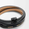 Pulsera Anagram Bombé twist en piel de becerro Negro Pulsera Anagram Bombé twist en piel de becerro Negro