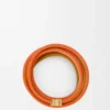 Pulsera doble trenzada en piel de becerro Naranja vivo/Amarillo Pulsera doble trenzada en piel de becerro Naranja vivo/Amarillo