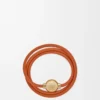 Pulsera Pebble de piel de becerro naranja/dorada Pulsera Pebble de piel de becerro naranja/dorada