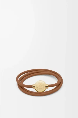 Pulsera Pebble en piel de becerro Warm Desert/Gold