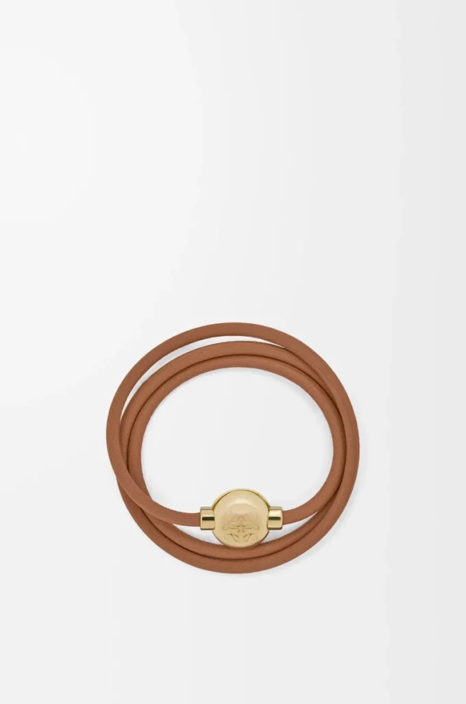 Pulsera Pebble en piel de becerro Warm Desert/Gold Pulsera Pebble en piel de becerro Warm Desert/Gold