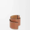 Pulsera slap de piel de becerro color tostado Pulsera slap de piel de becerro color tostado