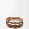 Pulsera trenzada Anagram Bombé en piel de becerro Cocoa Pulsera trenzada Anagram Bombé en piel de becerro Cocoa
