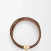 Pulsera trenzada Anagram Bombé en piel de becerro Cocoa Pulsera trenzada Anagram Bombé en piel de becerro Cocoa