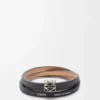 Pulsera trenzada Anagram Bombé en piel de becerro pizarra Pulsera trenzada Anagram Bombé en piel de becerro pizarra