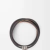 Pulsera trenzada Anagram Bombé en piel de becerro pizarra Pulsera trenzada Anagram Bombé en piel de becerro pizarra