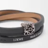 Pulsera trenzada Anagram Bombé en piel de becerro pizarra Pulsera trenzada Anagram Bombé en piel de becerro pizarra