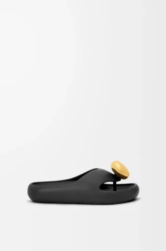 Sandalia Foam Pebble Negro/Dorado