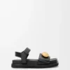 Sandalia Fussbett Pebble en suave piel de becerro. Negro Sandalia Fussbett Pebble en suave piel de becerro. Negro