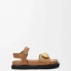 Sandalia Pebble Fussbett de suave piel de becerro color roble Sandalia Pebble Fussbett de suave piel de becerro color roble