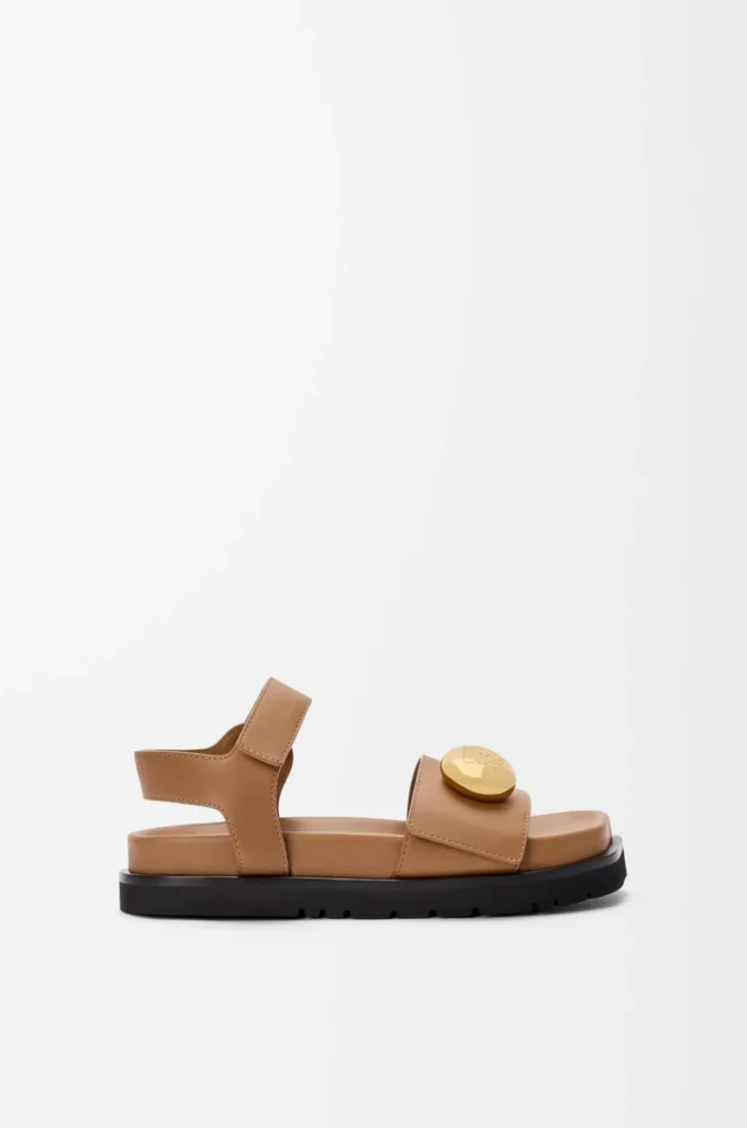 Sandalia Pebble Fussbett de suave piel de becerro color roble Sandalia Pebble Fussbett de suave piel de becerro color roble