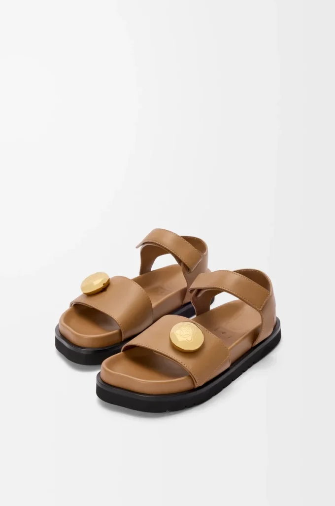 Sandalia Pebble Fussbett de suave piel de becerro color roble Sandalia Pebble Fussbett de suave piel de becerro color roble