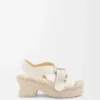 Sandalias con plataforma tipo alpargata Petal en suave piel de becerro Blanco Sandalias con plataforma tipo alpargata Petal en suave piel de becerro Blanco