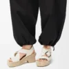 Sandalias con plataforma tipo alpargata Petal en suave piel de becerro Blanco Sandalias con plataforma tipo alpargata Petal en suave piel de becerro Blanco