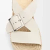 Sandalias con plataforma tipo alpargata Petal en suave piel de becerro Blanco Sandalias con plataforma tipo alpargata Petal en suave piel de becerro Blanco