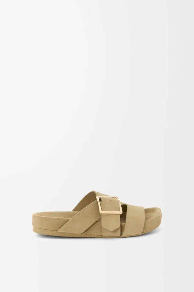 Sandalias deslizantes con hebilla Ease en ante Sahara