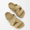 Sandalias deslizantes con hebilla Ease en ante Sahara