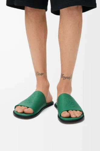 Sandalias Flex Anagram de piel de becerro suave, color verde