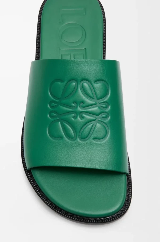 Sandalias Flex Anagram de piel de becerro suave, color verde
