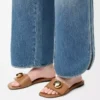 Sandalias Pebble de piel de becerro suave color roble Sandalias Pebble de piel de becerro suave color roble