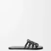 Sandalias Petal Anagram de piel de becerro suave en color negro