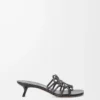 Sandalias Petal Anagram de piel de becerro suave en color negro