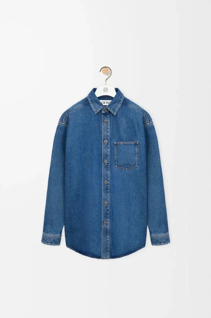 Sobrecamisa Anagram en denim azul medio