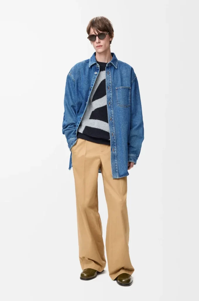 Sobrecamisa Anagram en denim azul medio