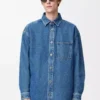 Sobrecamisa Anagram en denim azul medio