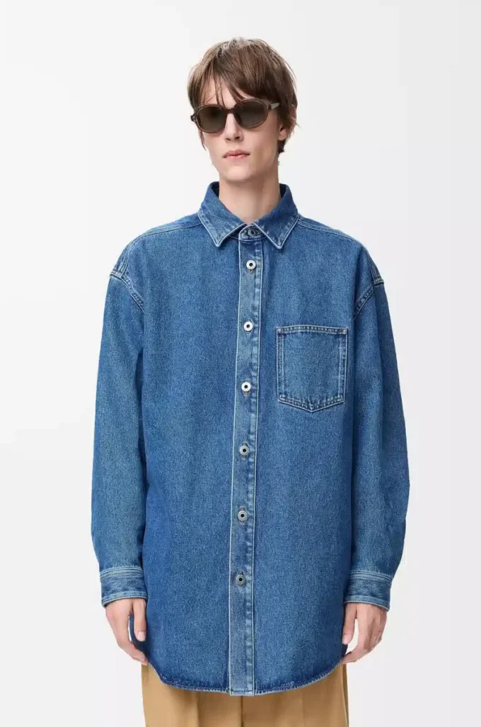 Sobrecamisa Anagram en denim azul medio