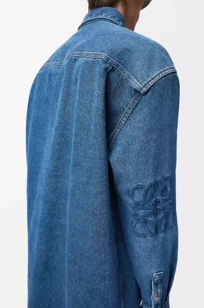 Sobrecamisa Anagram en denim azul medio